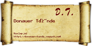 Donauer Tünde névjegykártya